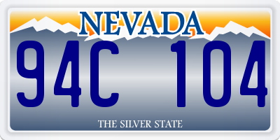 NV license plate 94C104