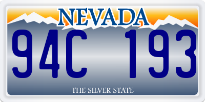 NV license plate 94C193