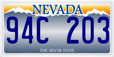 NV license plate 94C203