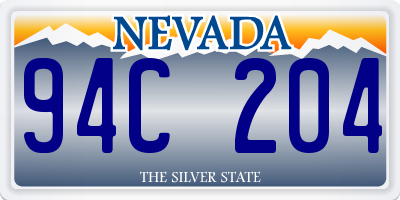 NV license plate 94C204