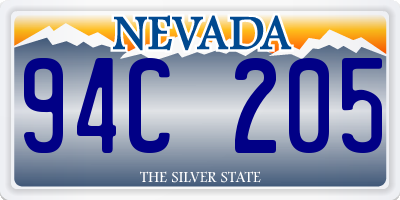 NV license plate 94C205