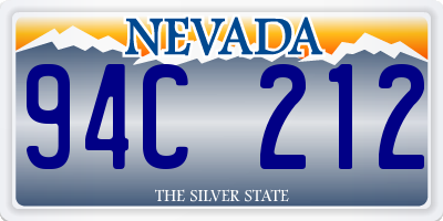 NV license plate 94C212