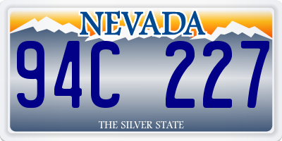 NV license plate 94C227