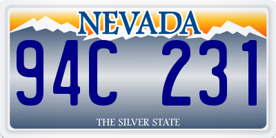 NV license plate 94C231