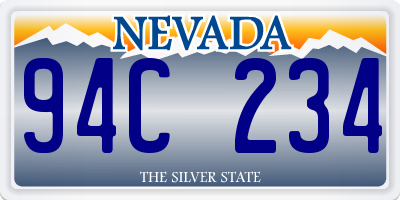 NV license plate 94C234