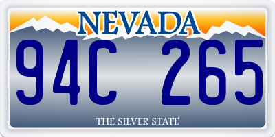 NV license plate 94C265