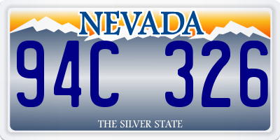 NV license plate 94C326