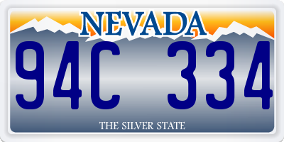 NV license plate 94C334