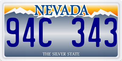 NV license plate 94C343