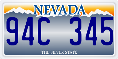 NV license plate 94C345