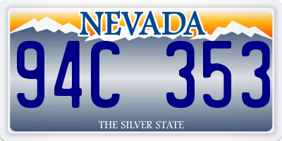 NV license plate 94C353