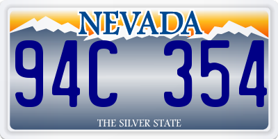 NV license plate 94C354