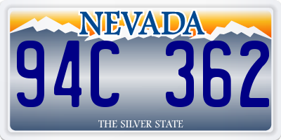 NV license plate 94C362