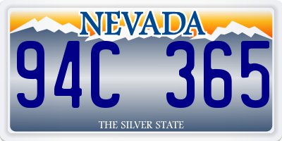 NV license plate 94C365