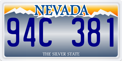 NV license plate 94C381