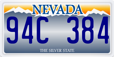 NV license plate 94C384