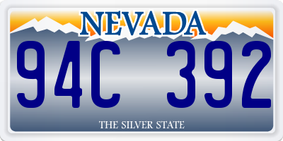 NV license plate 94C392