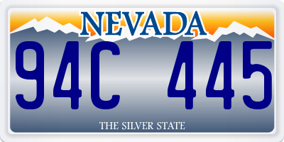 NV license plate 94C445