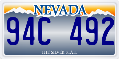 NV license plate 94C492