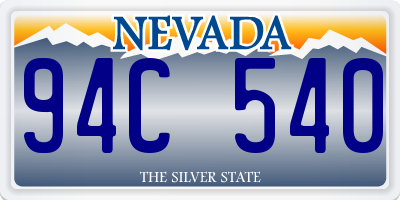 NV license plate 94C540