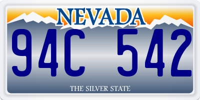 NV license plate 94C542