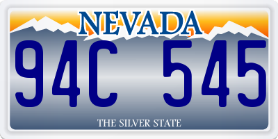 NV license plate 94C545