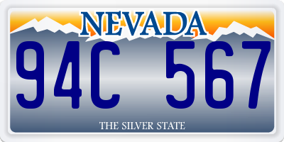 NV license plate 94C567