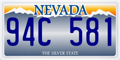 NV license plate 94C581