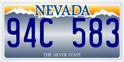 NV license plate 94C583