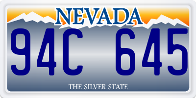 NV license plate 94C645