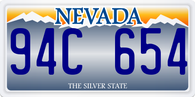 NV license plate 94C654