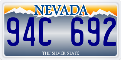 NV license plate 94C692