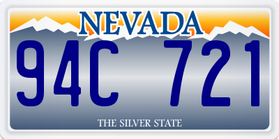 NV license plate 94C721