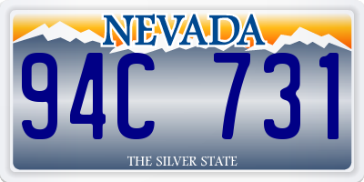 NV license plate 94C731