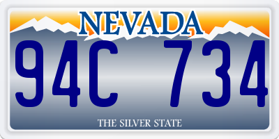 NV license plate 94C734