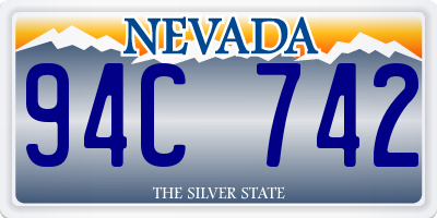 NV license plate 94C742