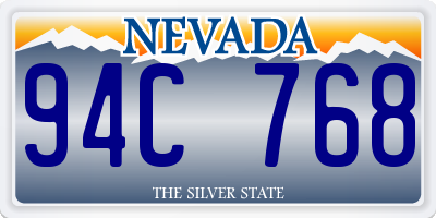 NV license plate 94C768