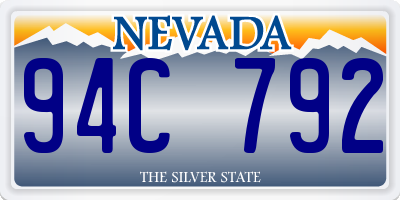 NV license plate 94C792