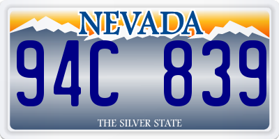 NV license plate 94C839