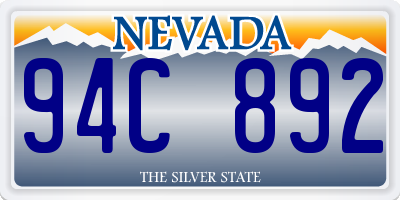 NV license plate 94C892