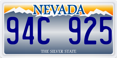 NV license plate 94C925