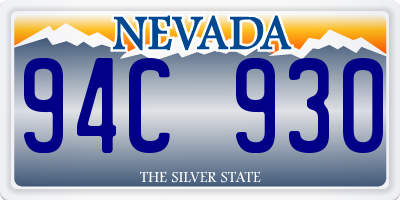 NV license plate 94C930