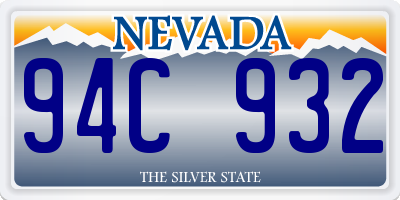 NV license plate 94C932