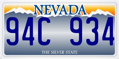 NV license plate 94C934