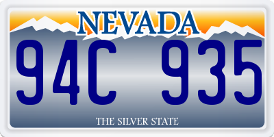 NV license plate 94C935
