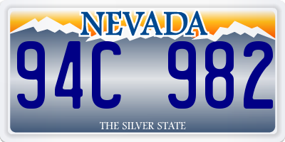 NV license plate 94C982