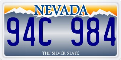 NV license plate 94C984