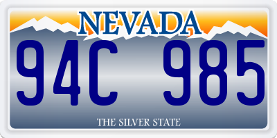 NV license plate 94C985