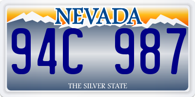 NV license plate 94C987