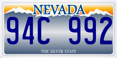 NV license plate 94C992